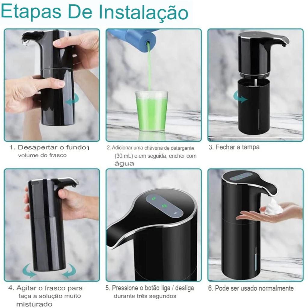 Dispenser De Sabonete Automático Modelo Clean Black Lar Refinado 