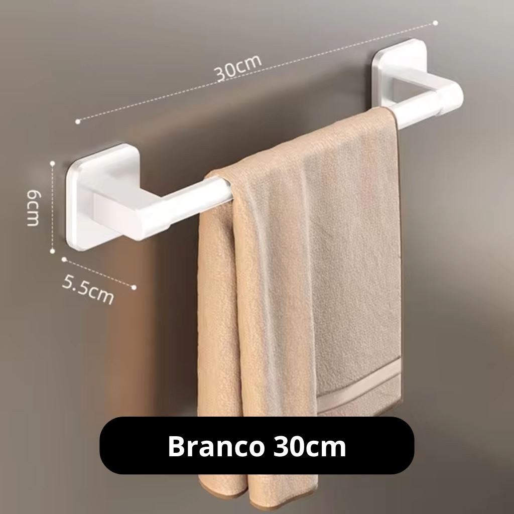 Porta Toalha Modelo Navan [Banheiro - Acessórios Para Banheiro - Porta Toalha][Porta Toalha Modelo Navan] Lar Refinado Branco 30 cm 