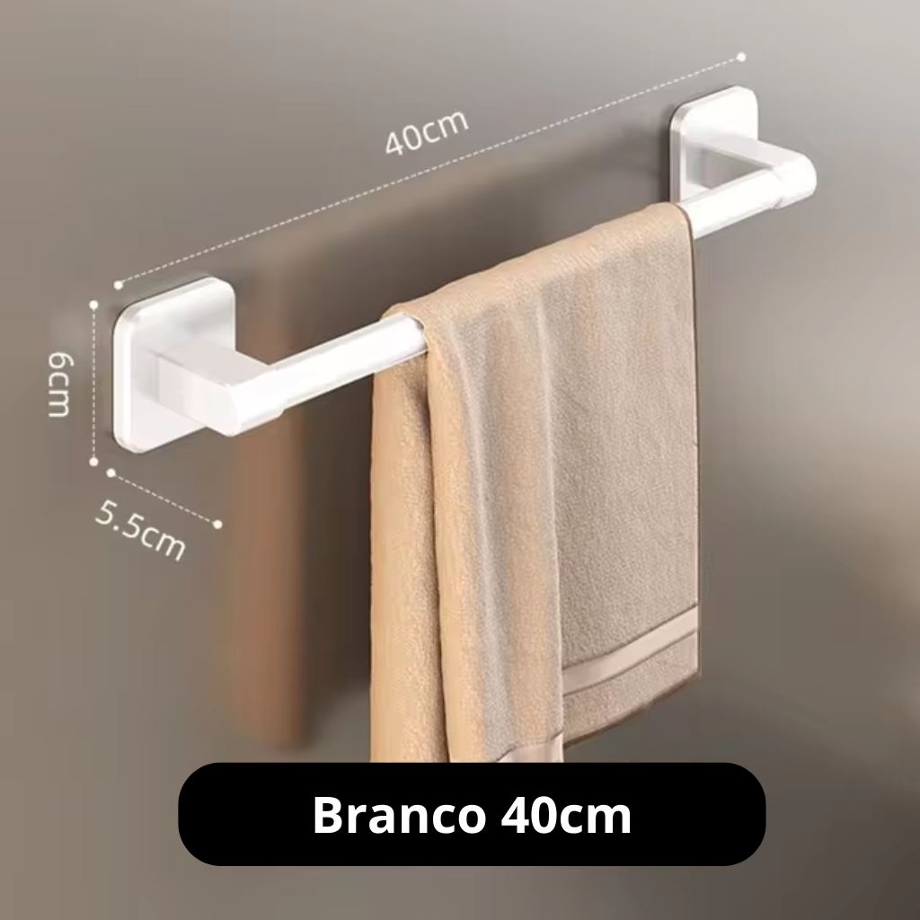 Porta Toalha Modelo Navan [Banheiro - Acessórios Para Banheiro - Porta Toalha][Porta Toalha Modelo Navan] Lar Refinado Branco 40 cm 